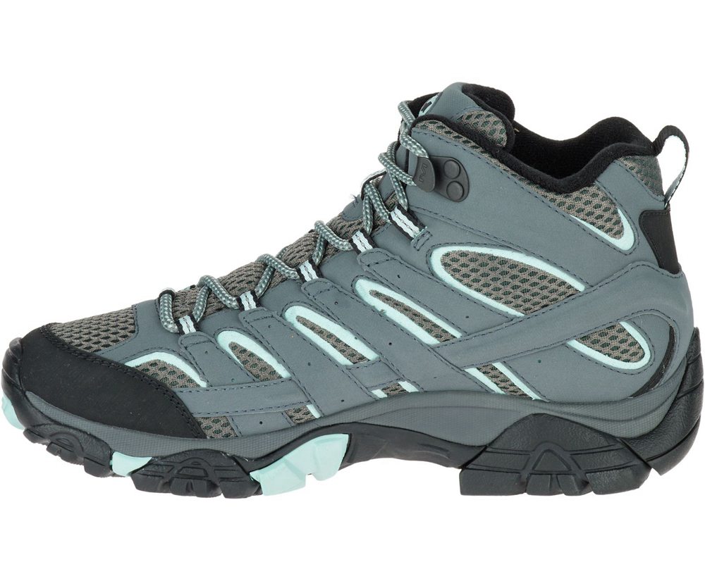 Kozaki Merrell Damskie Szare - Moab 2 Mid Gore -Tex® Wide Width - 471853-LIW